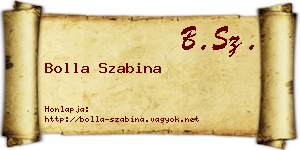 Bolla Szabina névjegykártya